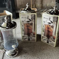 3 Glass Drink Jars/ Dispensers 2.5 Gallons Each