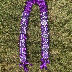 Purple graduation lei