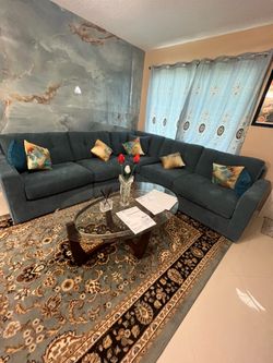 Three seater  blue couch
