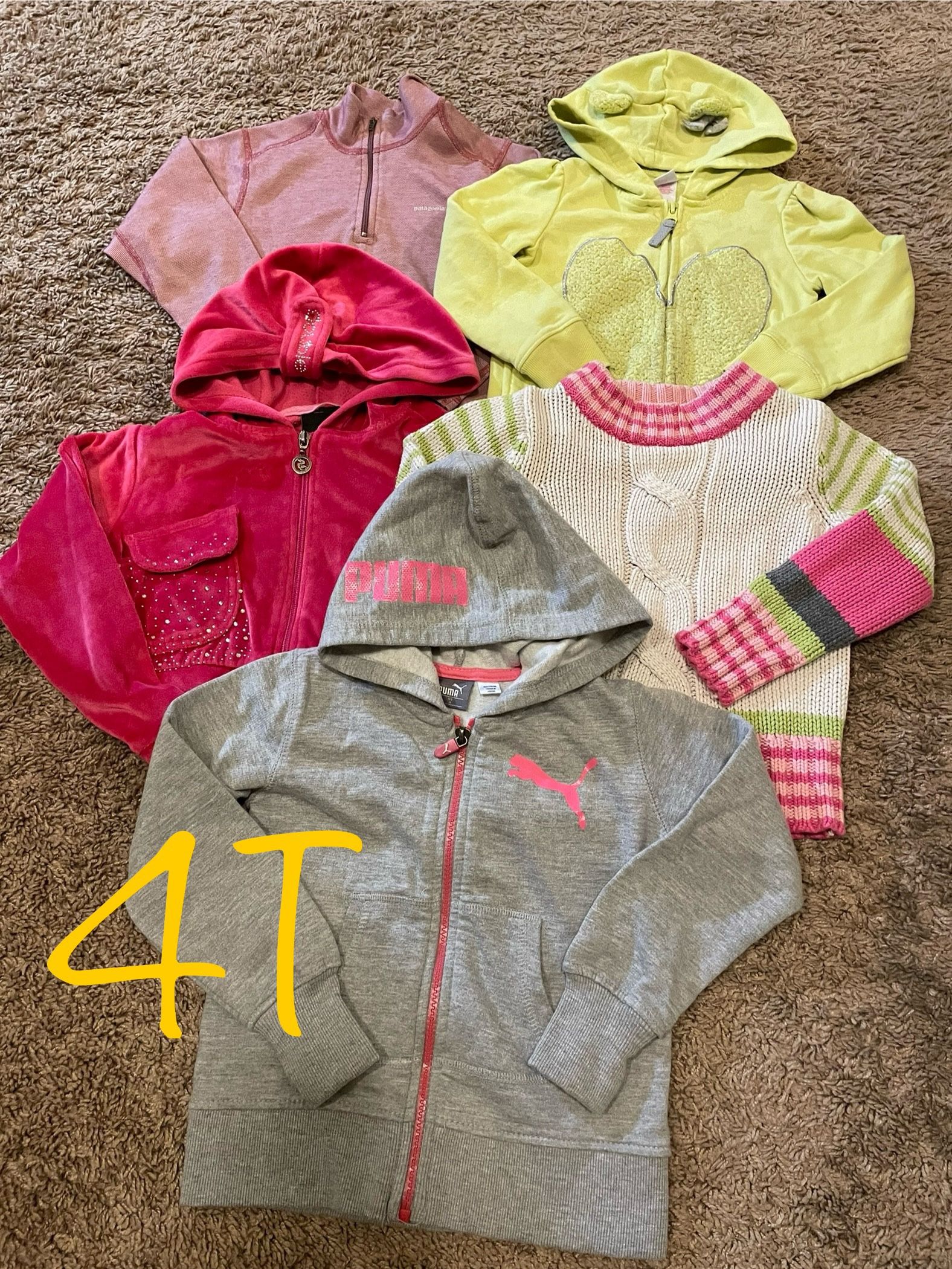 Winter/fall Girl Clothes, Puma Hooded Sweater, Long Sleeve Shirts Size 4T
