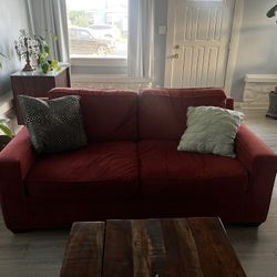 Orange Velvet Sofa
