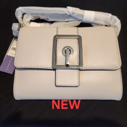 Rebecca Minkoff Hook Up NEUTRAL Real Leather Crossbody Shoulder Bag Purse

