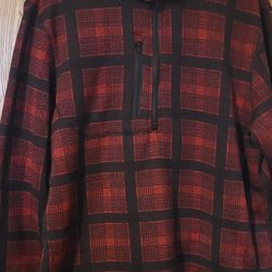Mack Russo Red/Black Fleece 1/4 zip Sweater
