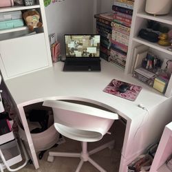 IKEA Micke Corner Desk And Chair.  2 Available.