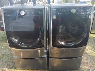 Stainless steel Samsung washer and dryer
