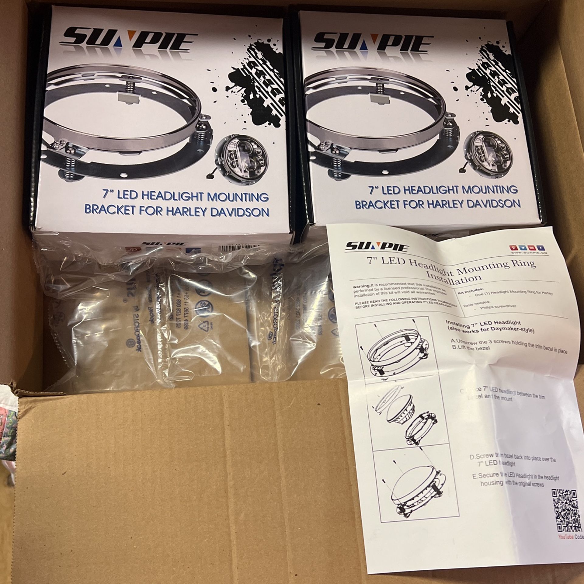 Sunpie 7” Chrome Headlight Brackets