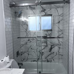 Barn Door style shower enclosure complete W/ Install