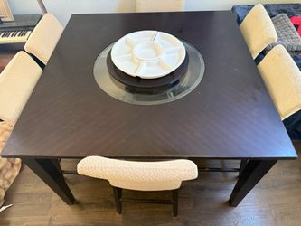 Dining table with six chairs