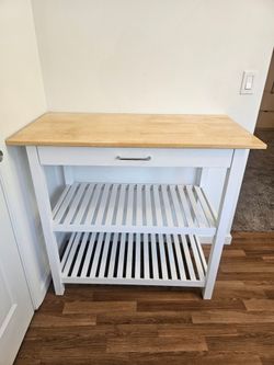 Kitchen Island with Sold Wood Top