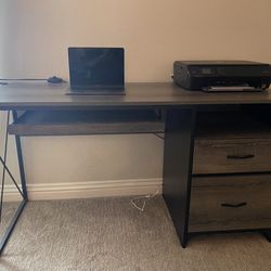 Modern/Industrial Gray And Black Desk