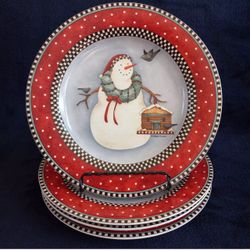 Sakura Debbie Mumm Holiday Christmas Dessert Plates
