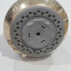  Delta Porter Shower Head, 2 tone, it is either stainless steel or nikel with the gold, Working, I don't know anything else about this item, all sales