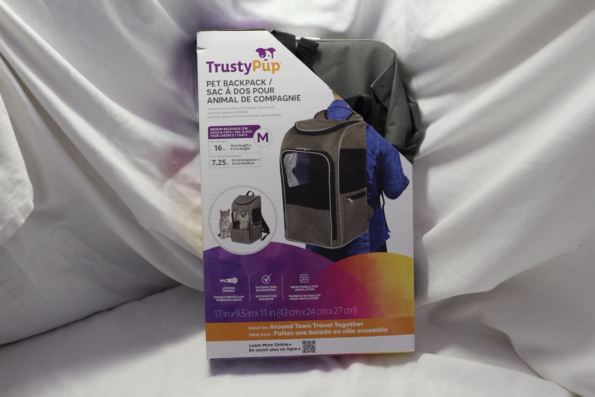TrustyPup Pet Backpack Carrier – Medium Size for Cats & Small Dogs – Like New