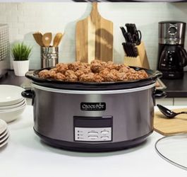 Crock Pot® 8-Quart Black Stainless Programmable Slow Cooker , new in the box