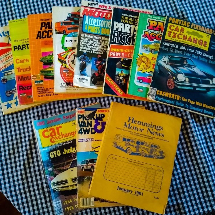 Vintage Automotive Catalogs; JC Whitney, Hemmings Motor News, Everything Automotive, & Car Exchange, 1(contact info removed)