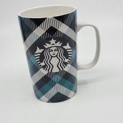Retired 2016 Starbucks Logo On Plaid 16 oz Ceramic Mug . Pre-owned, good 
shape,
Mug is 5.25" tall, weight 1lb plus shipping materials.
