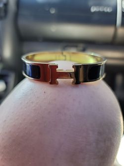 Hermes clic clac H gold/black authentic bracelet
