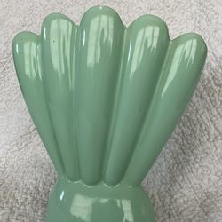 Large Vintage Green Ceramic Vase 12”