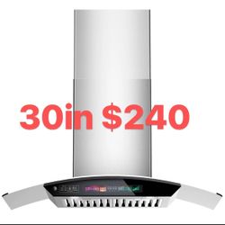 BRANO 30" Stainless Steel 900 CFM Ducted (Vented) Wall Range Hood with Washable Filter GS01S-V30 $ 240