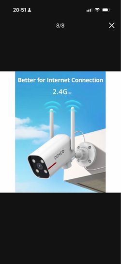 DEKCO 2K Outdoor Security Cameras, Wired WiFi Color night vision, 24/7 recording, 2.4GHz WiFi, pan rotation for front door, driveway, garage, and yard