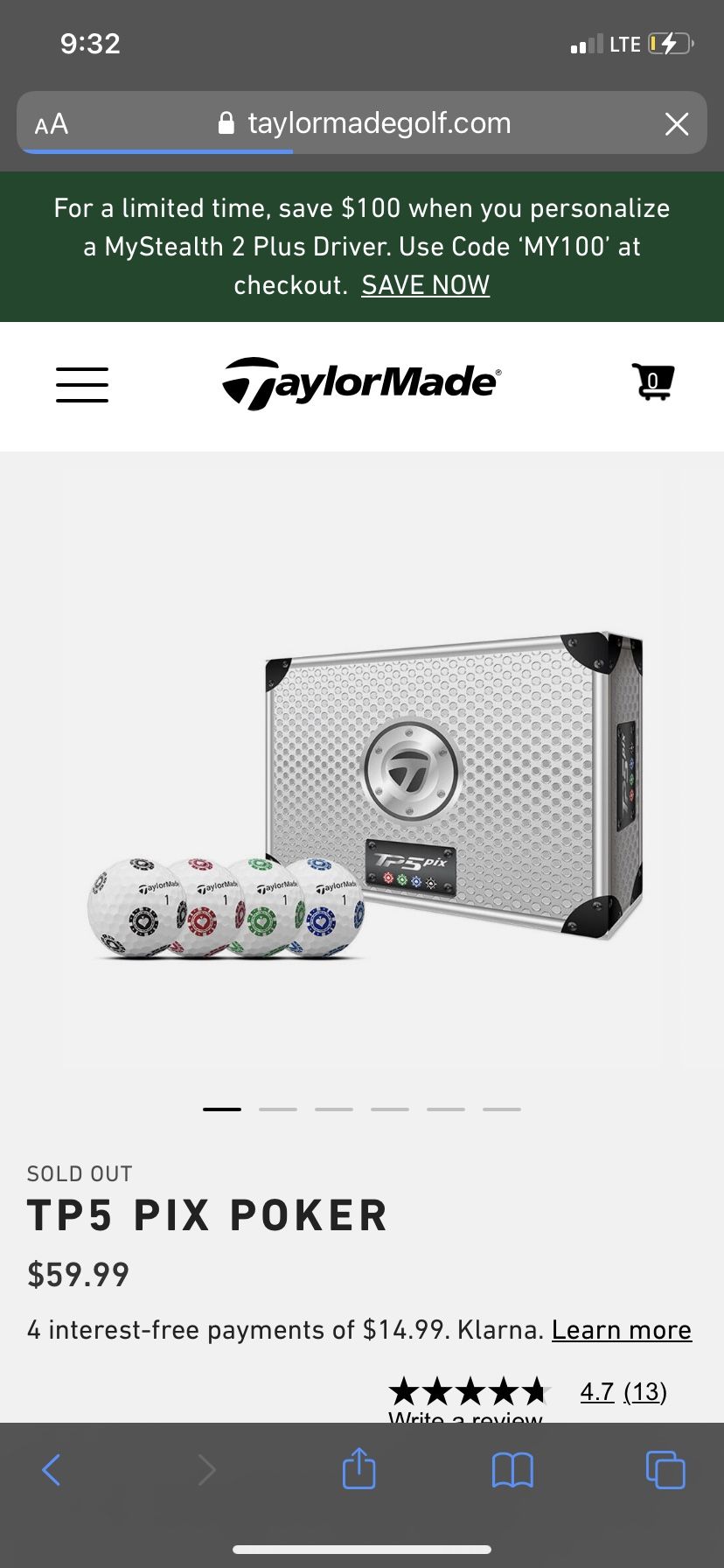 LIMITED EDITION TAYLORMADE TP5 PIX POKER