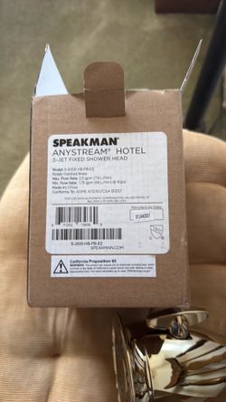 Speakman Airstream shower head Gold brand new.