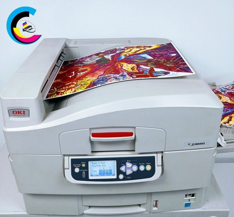 Laser Printer OKI C9650 || PRINTS COLOR || MAXIMUM PAPER SIZE 12" X 18" Speed Up To 40ppm || USB2.0 || Network || Ethernet RJ-45 ||