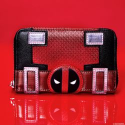 Marvel Metallic Deadpool Cosplay Zip Around Wallet