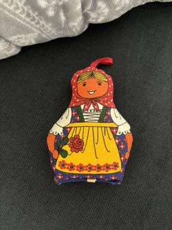 Vintage Bavarian Folk Doll – Stuffed Fabric Ornament / Decor