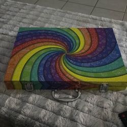 Crayola Imagination Art Set with a rainbow swirl carrying case