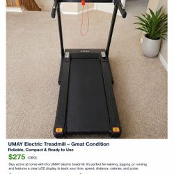 UMAY Electric Treadmill – Like New, Compact & Ready to Use
