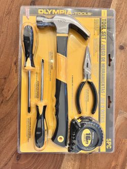 5PC Tool Set - Hammer, Screwdrivers, Pliers And Tape measure 