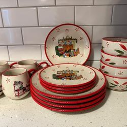 Temptations Holiday Christmas Table Set And Party Trays