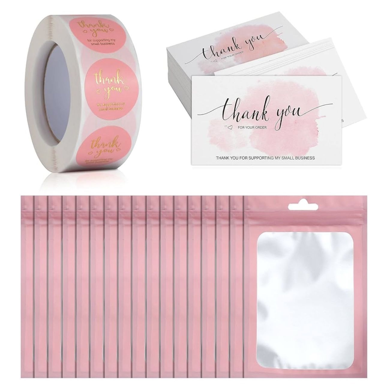 Thank You Cards Stickers & Packaging Bags