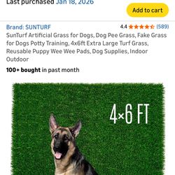 Artificial grass turf 4x6 fake grass like new