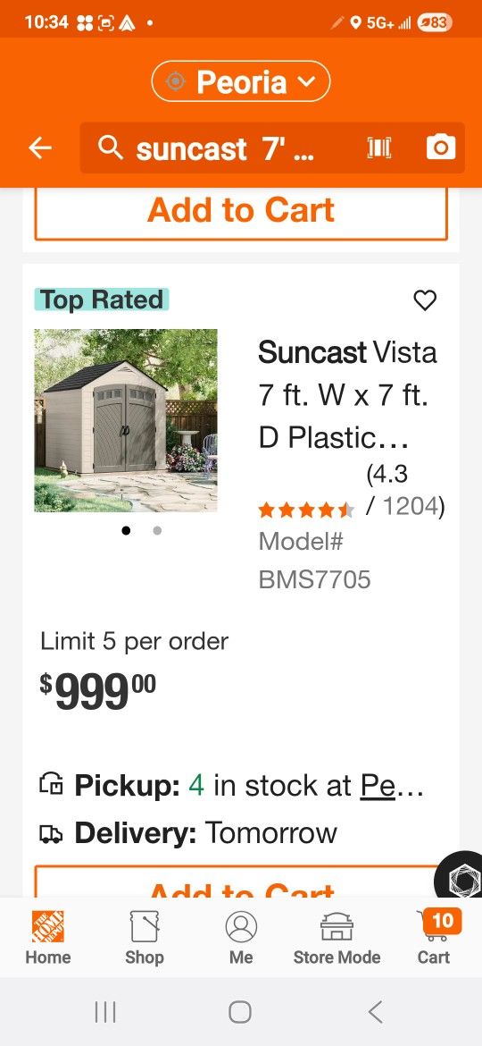 New Storage Shed 7' . Asking $675