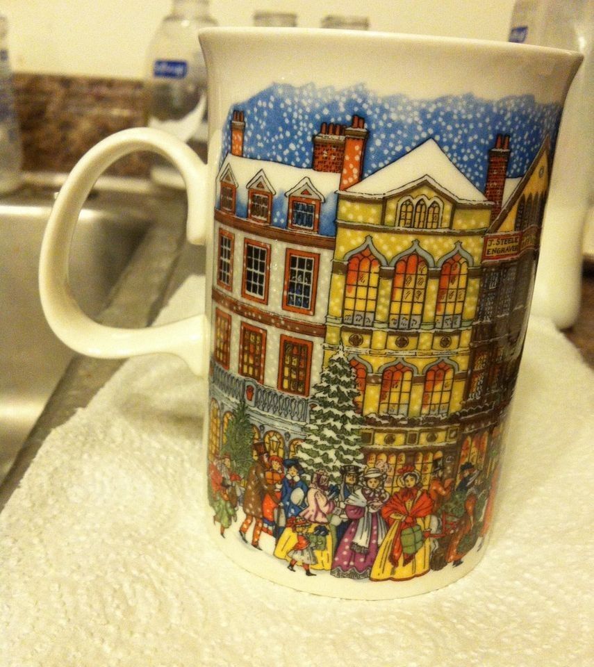 Dunoon Christmas Themed Village Shopping Outdoor Winter Xmas Mug- Made in Scotland