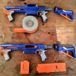 Nerf Raider CS-35 And Nerf Recon CS-6 with Dart Drum and Clip Cartridges 