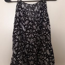 Women's Black and White Printed Shirt