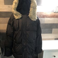 ZOO YORK Unbreakable Black Faux Fur Parka Jacket Coat - SIZE XL 