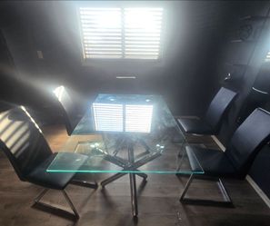Glass table and chairs