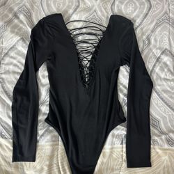 Victoria Secret Open v Long Sleeve Bodysuit 
