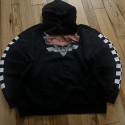 Disney Parks Pixar Cars Land Embroidered Black Pullover Hoodie 