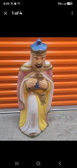 Vintage General Foam Wiseman Christmas Nativity Lighted Plastic Blow Mold 35 In