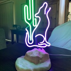 Neon Wolf And Cactus 
