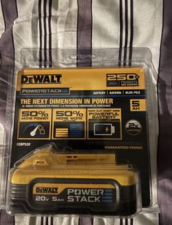 DeWalt Power Stack Battery 20V. 5.0 ah