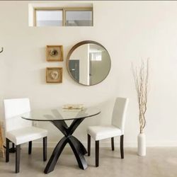 Modern tempered glass dining table set