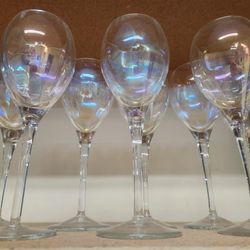 8 Crystal Wine Glasses