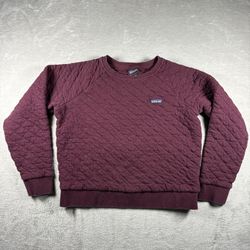 Patagonia Women’s L Burgundy Organic Cotton Quilt Crew Sweatshirt  #1A