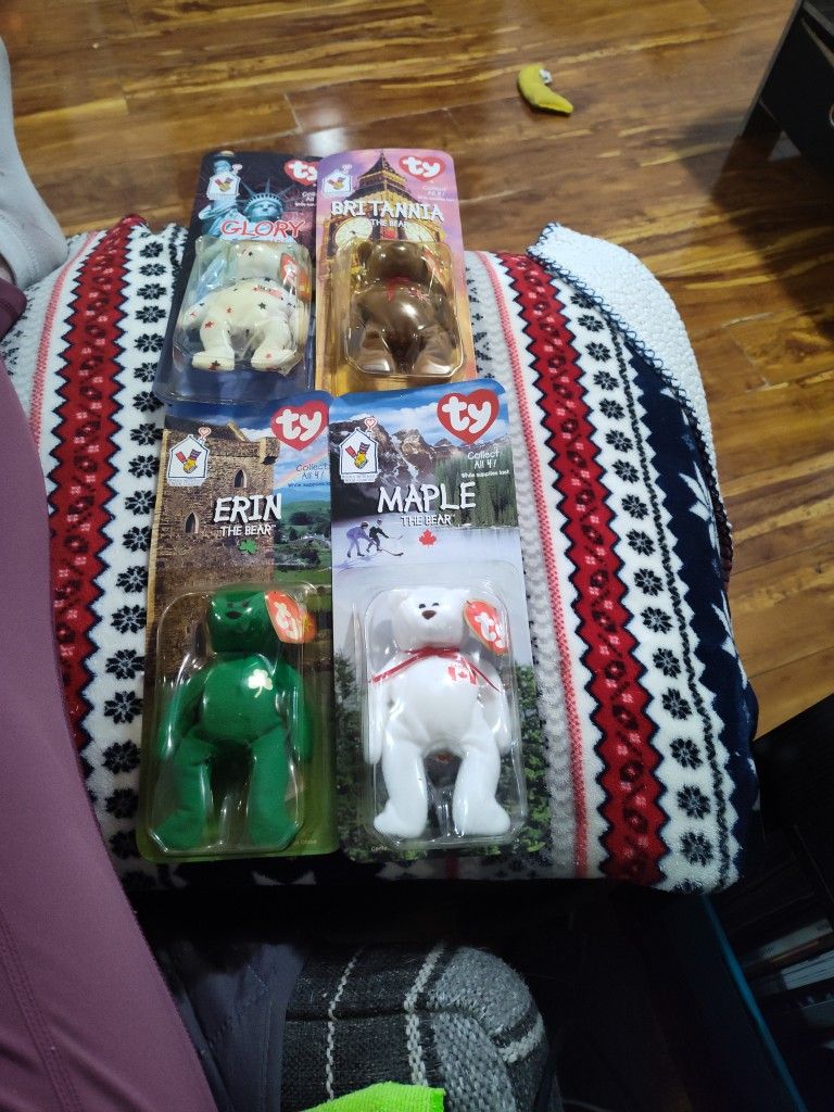 Ty Beanie Babies Bears Set Of 4